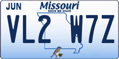 MO license plate VL2W7Z