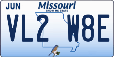 MO license plate VL2W8E