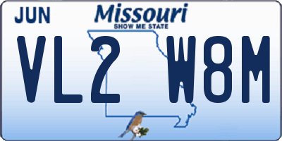 MO license plate VL2W8M