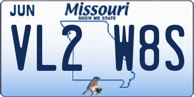 MO license plate VL2W8S