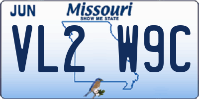 MO license plate VL2W9C