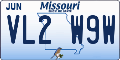 MO license plate VL2W9W