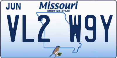 MO license plate VL2W9Y