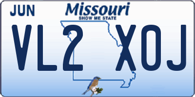 MO license plate VL2X0J