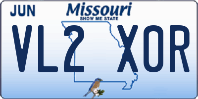 MO license plate VL2X0R