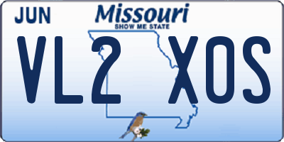 MO license plate VL2X0S