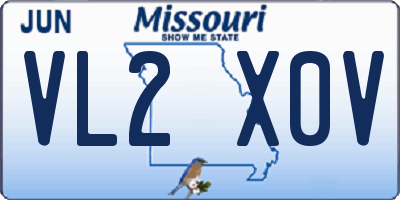 MO license plate VL2X0V