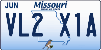 MO license plate VL2X1A
