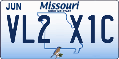 MO license plate VL2X1C