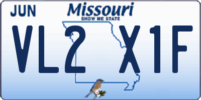 MO license plate VL2X1F