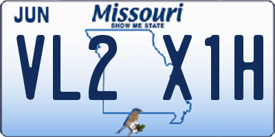 MO license plate VL2X1H