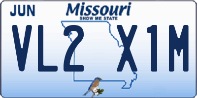 MO license plate VL2X1M