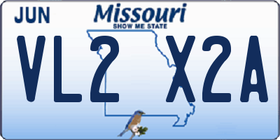 MO license plate VL2X2A