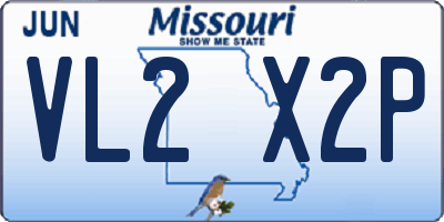MO license plate VL2X2P