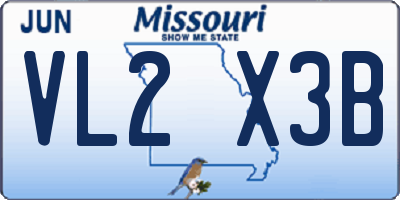 MO license plate VL2X3B