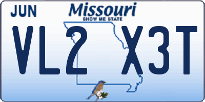 MO license plate VL2X3T