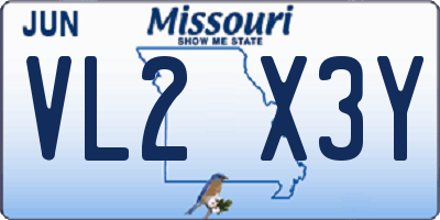 MO license plate VL2X3Y