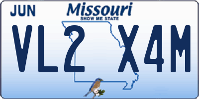 MO license plate VL2X4M