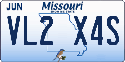 MO license plate VL2X4S