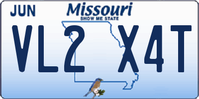 MO license plate VL2X4T
