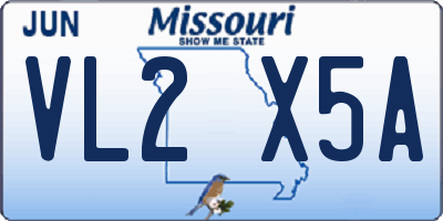 MO license plate VL2X5A
