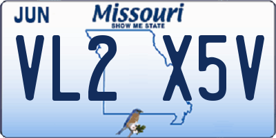 MO license plate VL2X5V