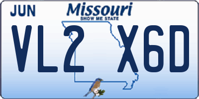 MO license plate VL2X6D