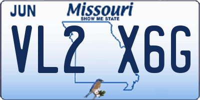 MO license plate VL2X6G