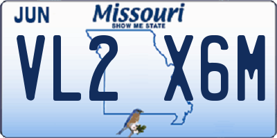 MO license plate VL2X6M