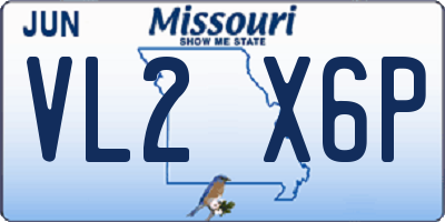 MO license plate VL2X6P