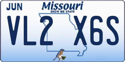 MO license plate VL2X6S
