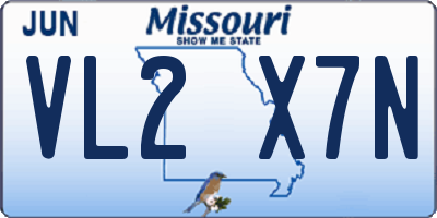 MO license plate VL2X7N