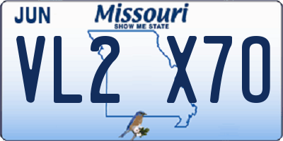 MO license plate VL2X7O