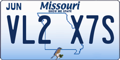 MO license plate VL2X7S
