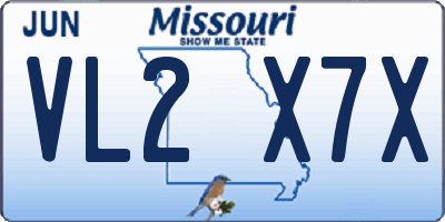 MO license plate VL2X7X