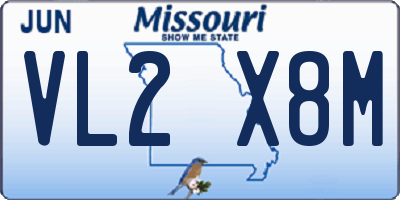 MO license plate VL2X8M