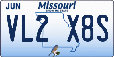 MO license plate VL2X8S