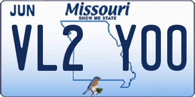 MO license plate VL2Y0O