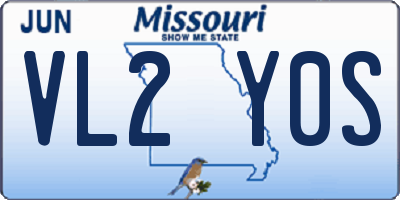 MO license plate VL2Y0S