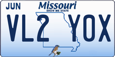 MO license plate VL2Y0X