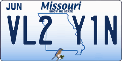 MO license plate VL2Y1N