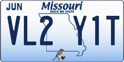 MO license plate VL2Y1T