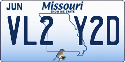 MO license plate VL2Y2D