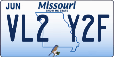 MO license plate VL2Y2F