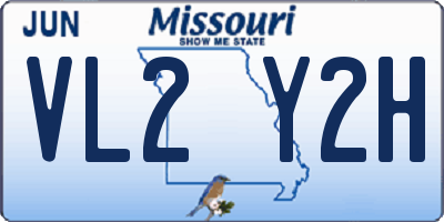 MO license plate VL2Y2H