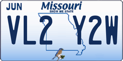 MO license plate VL2Y2W