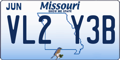 MO license plate VL2Y3B