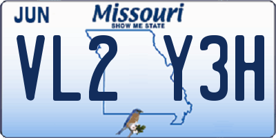 MO license plate VL2Y3H