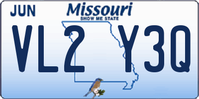 MO license plate VL2Y3Q