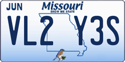 MO license plate VL2Y3S